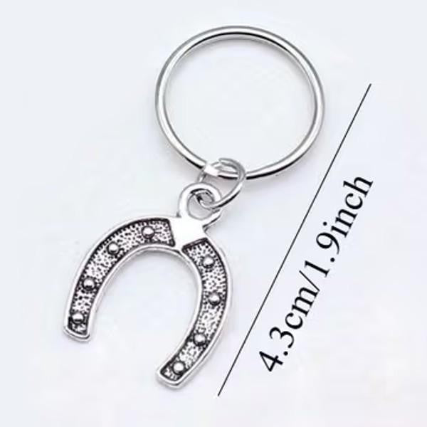 Mini Metal Lucky Horseshoe Charm Keyring Keychain Gift UK