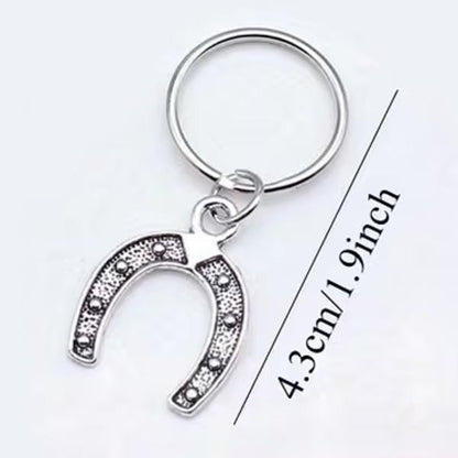 Mini Metal Lucky Horseshoe Charm Keyring Keychain Gift UK