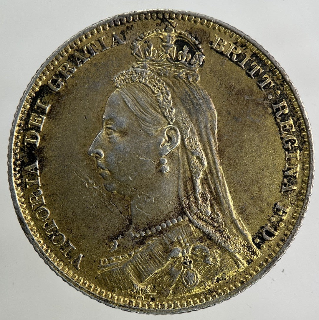 1887 Modified Victoria Shilling Silver Coin | Fine Collectable Grade