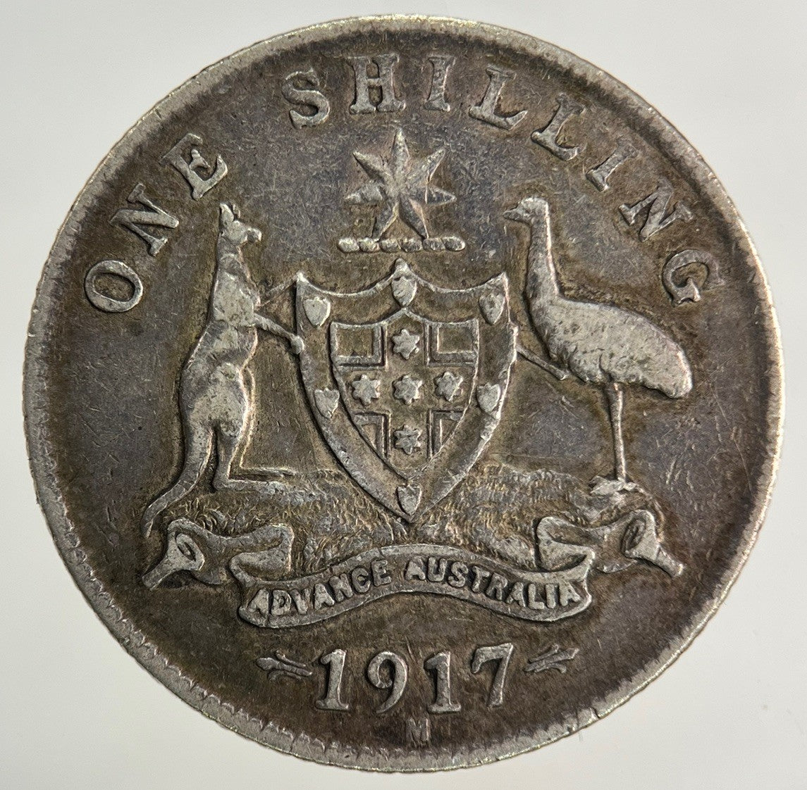 1917 - M Australia Shilling Silver Coin | Fine Collectable Grade