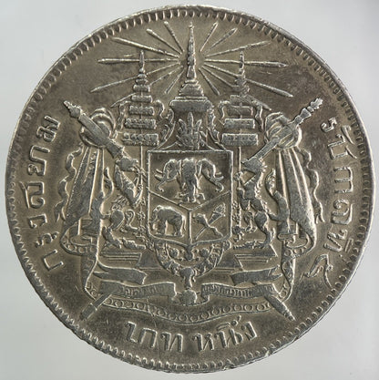 1876 - 1900 Thailand Thai Rama V 1 Baht Silver Coin | Fine Collectable Grade