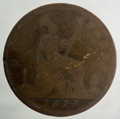 1877 Victoria One Penny Coin | Fair Grade