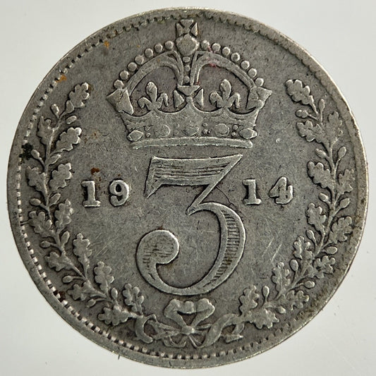 1914 George V Threepence Silver Coin | Fine Collectable Grade
