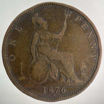 1876 - H Victoria One Penny Coin | Collectable Grade