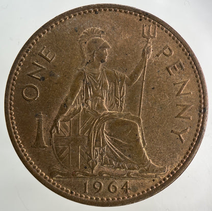 1964 Elizabeth II 2nd One Penny Coin | Fine Collectable Grade