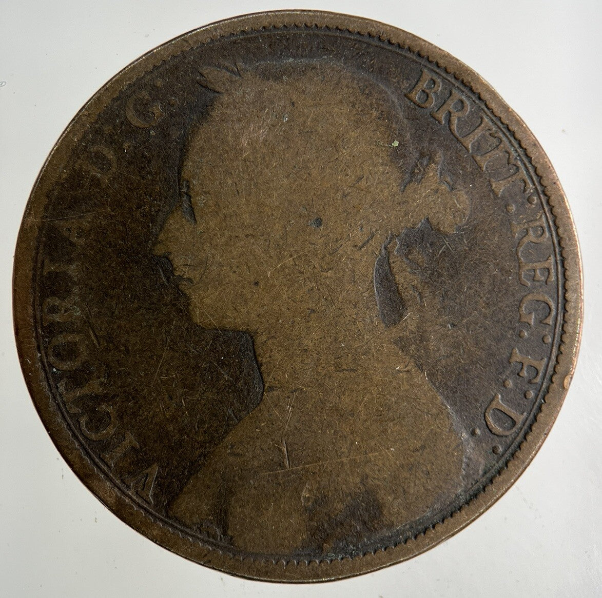 1889 Victoria One Penny Coin | Fair Grade