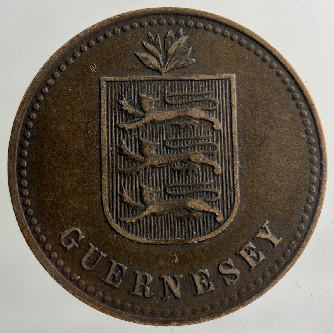 1914 Guernsey 4 Doubles Coin | Fine Collectable Grade