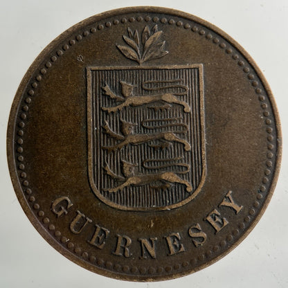 1914 Guernsey 4 Doubles Coin | Fine Collectable Grade