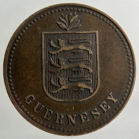 1914 Guernsey 4 Doubles Coin | Fine Collectable Grade