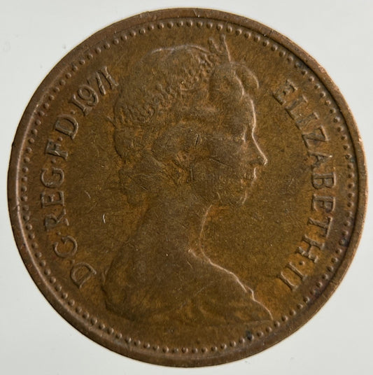 1971 Elizabeth II 2nd 1/2 Half - Penny Coin | Fine Collectable Grade