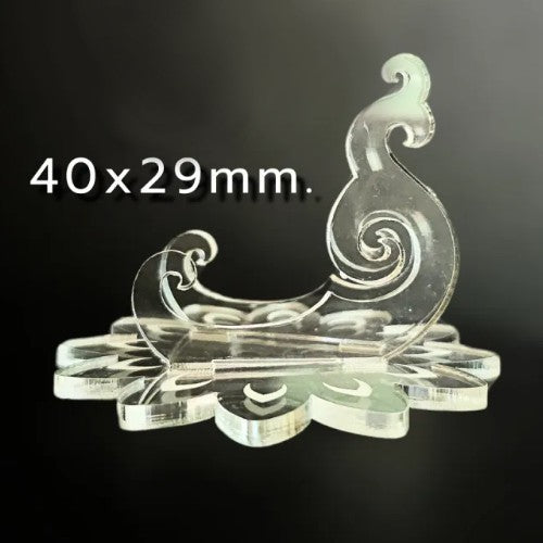 Clear Flower Themed Coin / Amulet / Medal Display Stand