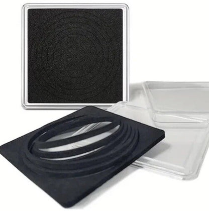 2 x Square Coin Protective Capsule Black Adjustable Foam Insert Rings 20mm - 40mm