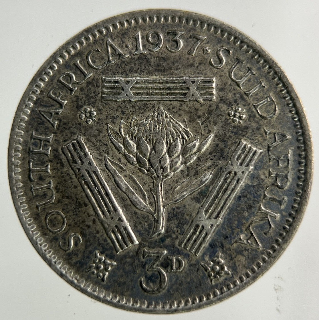 1937 South Africa Threepence Silver Coin | Fine Collectable Grade