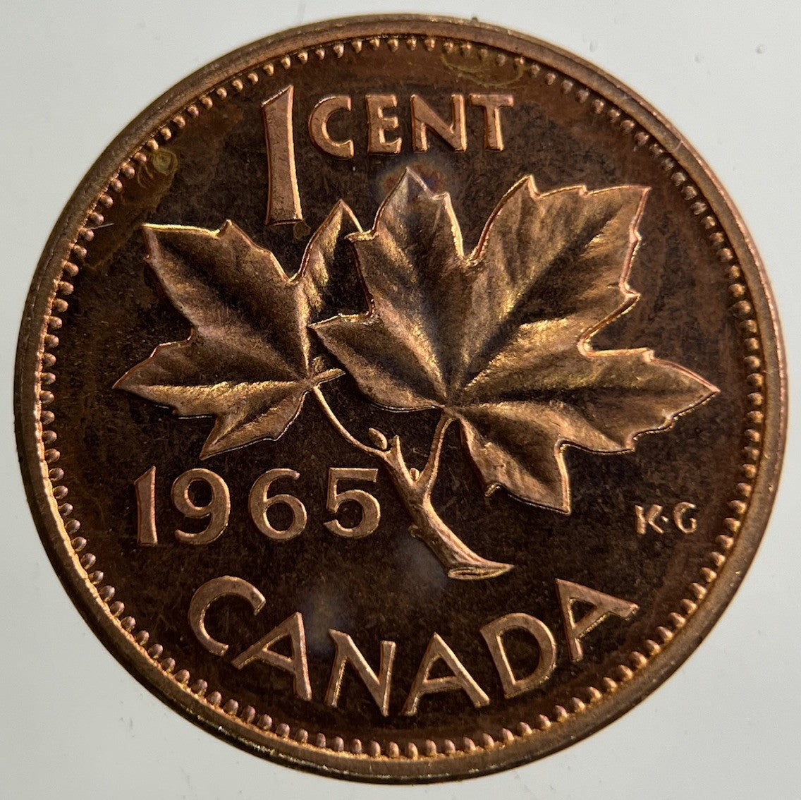1965 Canada One Cent Coin | UNC Uncirculated Grade