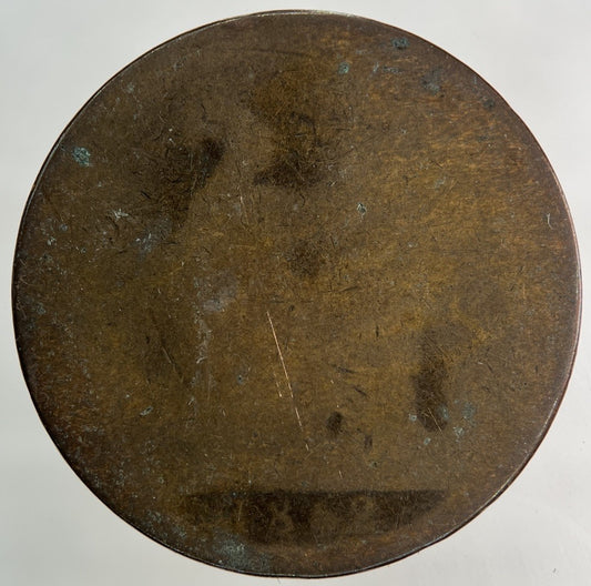 1862 Victoria One Penny Coin | Worn Grade
