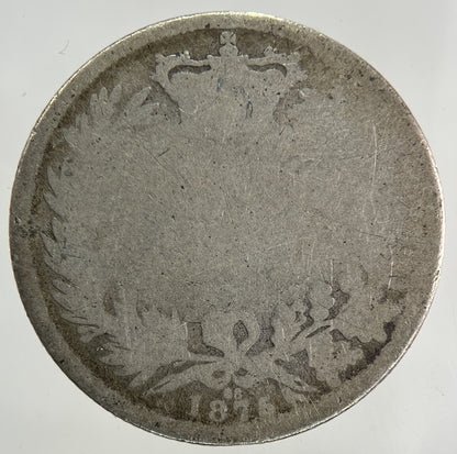 1875 Victoria One Shilling Silver Coin | Fair Grade