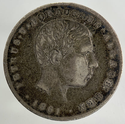 1861 Portugal 100 Reis Silver Coin | Collectable Grade