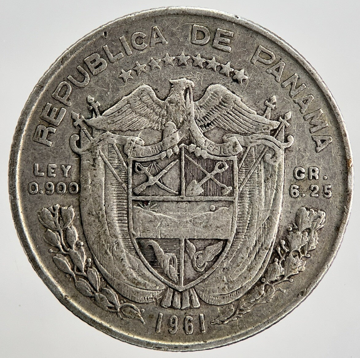 1961 Panama 1/4 One Quarter Balboa Silver Coin | Fine Collectable Grade