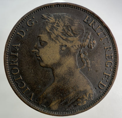 1889 Victoria One Penny Coin | Fine Collectable Grade