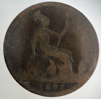 1891 Victoria One Penny Coin | Collectable Grade