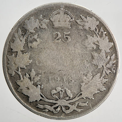 1918 Canada 25 Cents Silver Coin | Collectable Grade | a6397
