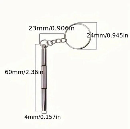 Mini Metal Multi Functional Precision Screwdriver Keyring Keychain Gift UK