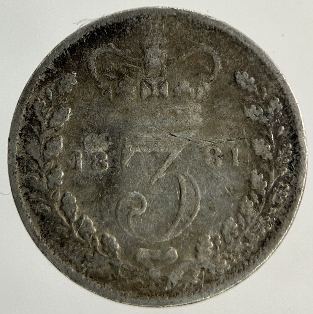 1881 Victoria Threepence Silver Coin | Collectable Grade