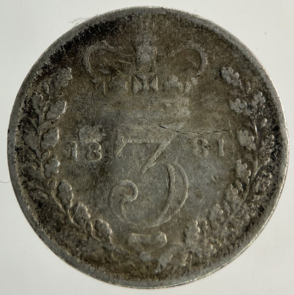1881 Victoria Threepence Silver Coin | Collectable Grade