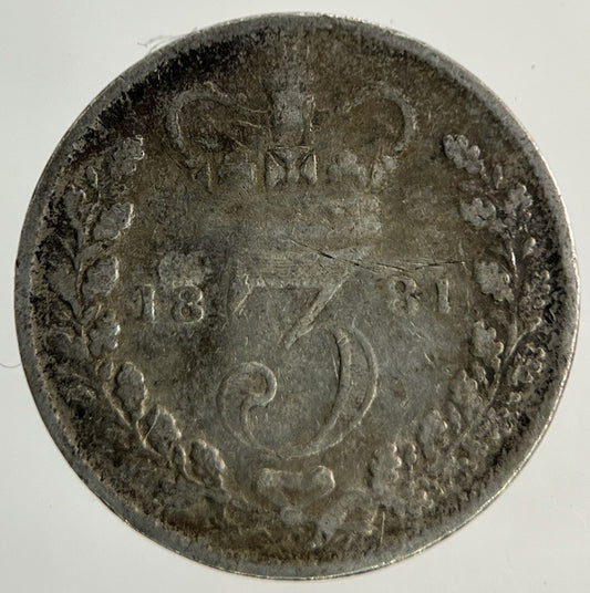 1881 Victoria Threepence Silver Coin | Collectable Grade