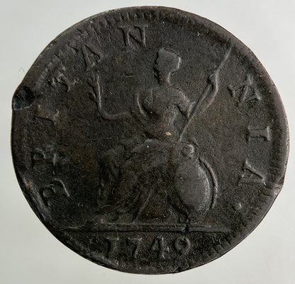 1749 George II 2nd Farthing Coin | Fine Collectable Grade