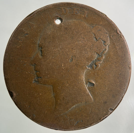 1839 Isle Of Man One Penny Coin | Fair Grade
