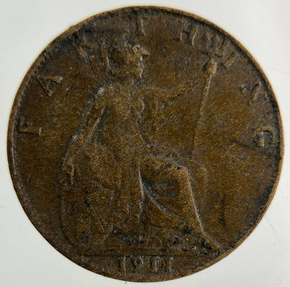 1911 George V Farthing Coin | Collectable Grade
