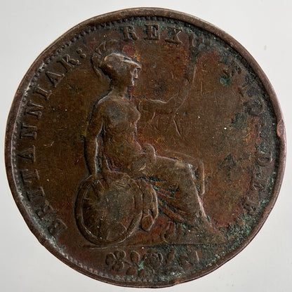 1834 William IV Half - Penny Coin | Fine Collectable Grade | a9438