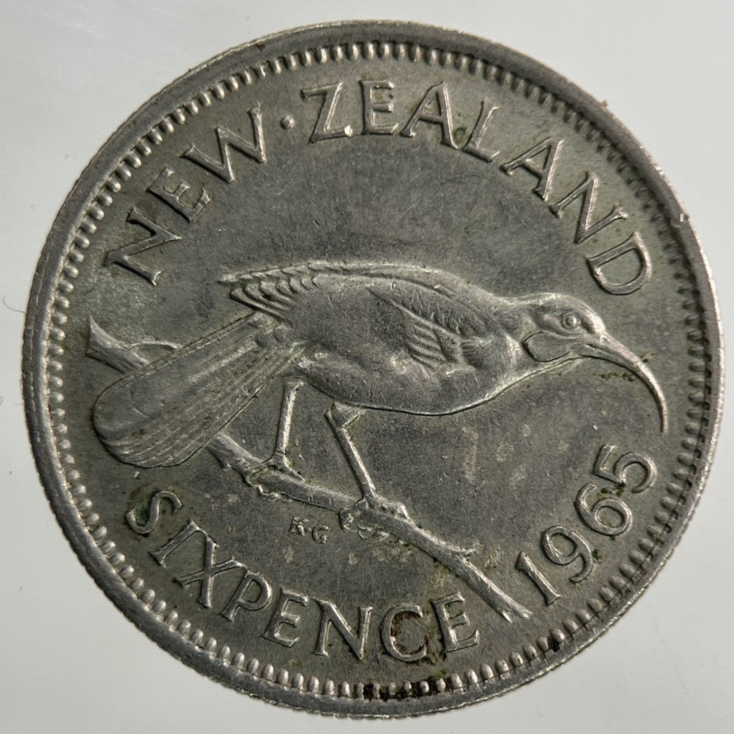 1965 New Zealand Sixpence Coin | Fine Collectable Grade