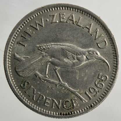 1965 New Zealand Sixpence Coin | Fine Collectable Grade