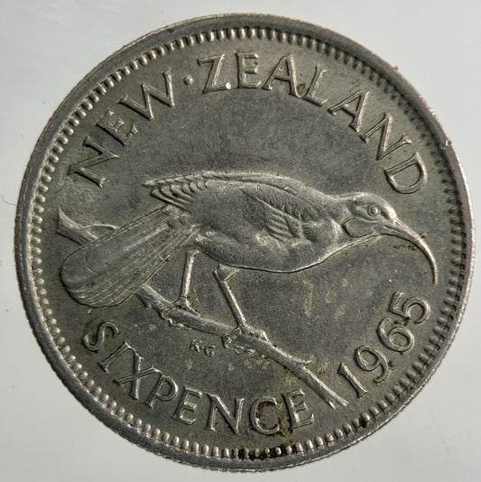 1965 New Zealand Sixpence Coin | Fine Collectable Grade