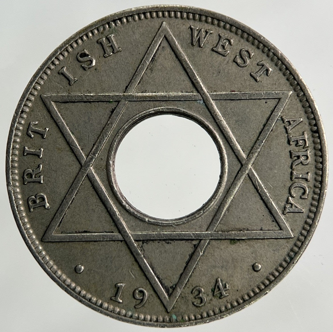 1934 West Africa 1/10 One Tenth Of A Penny Coin | Very Fine Grade