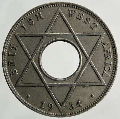 1934 West Africa 1/10 One Tenth Of A Penny Coin | Very Fine Grade