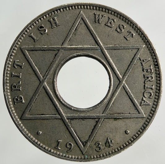 1934 West Africa 1/10 One Tenth Of A Penny Coin | Very Fine Grade