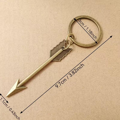 Mini Metal Yellow Arrow Keyring Premium Keychain Gift UK