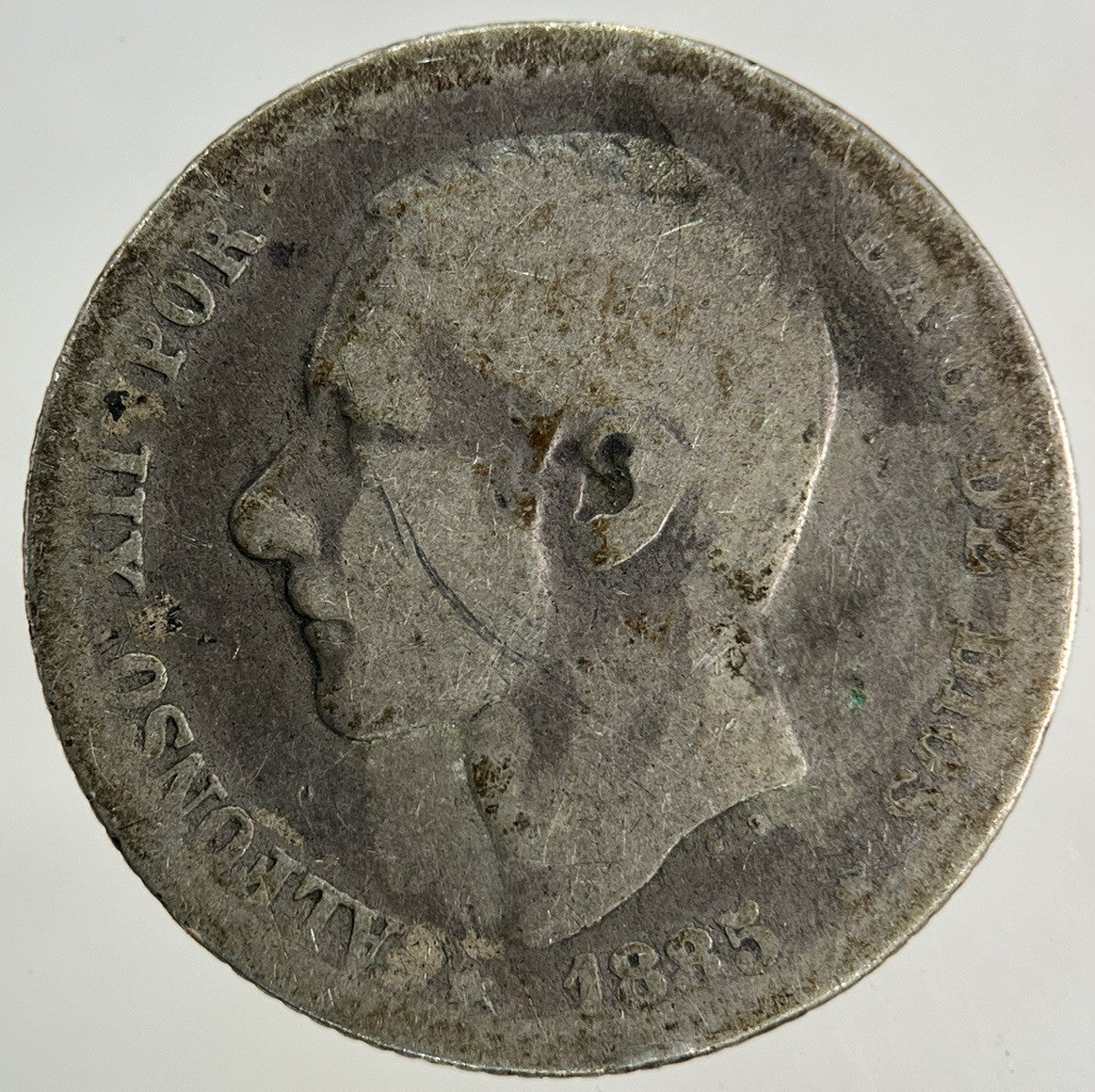 1885 Spain Una 1 Peseta Silver Coin | Collectable Grade