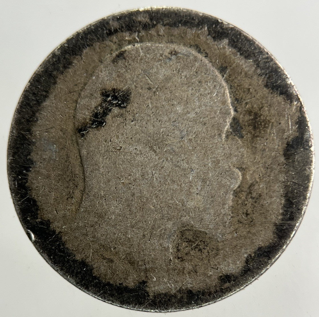 British Edward VII Sixpence Silver Coin | Worn Grade