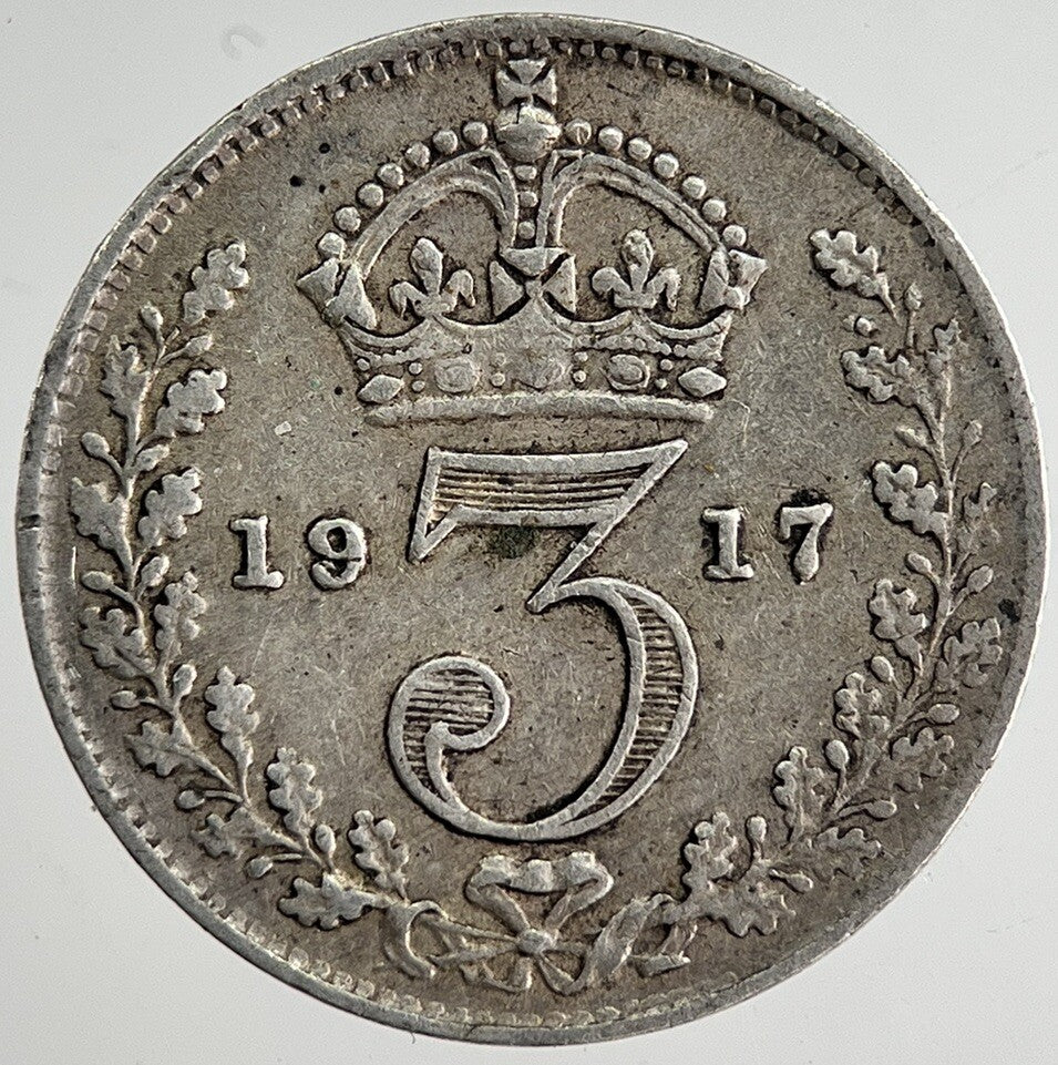 1917 George V Threepence Silver Coin | Fine Collectable Grade | a8447