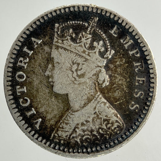 1893 India 2 Annas Silver Coin | Fine Collectable Grade