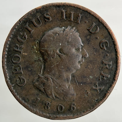 1806 George III 3rd Farthing Coin | Fine Collectable Grade