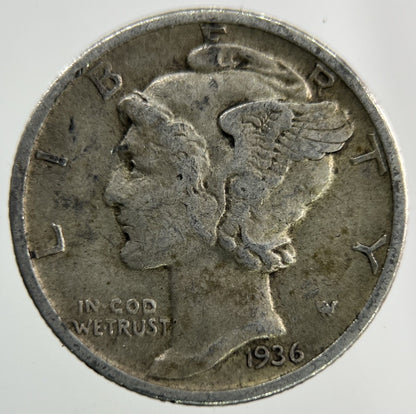 1936 US USA Mercury Dime Silver Coin | Collectable Grade