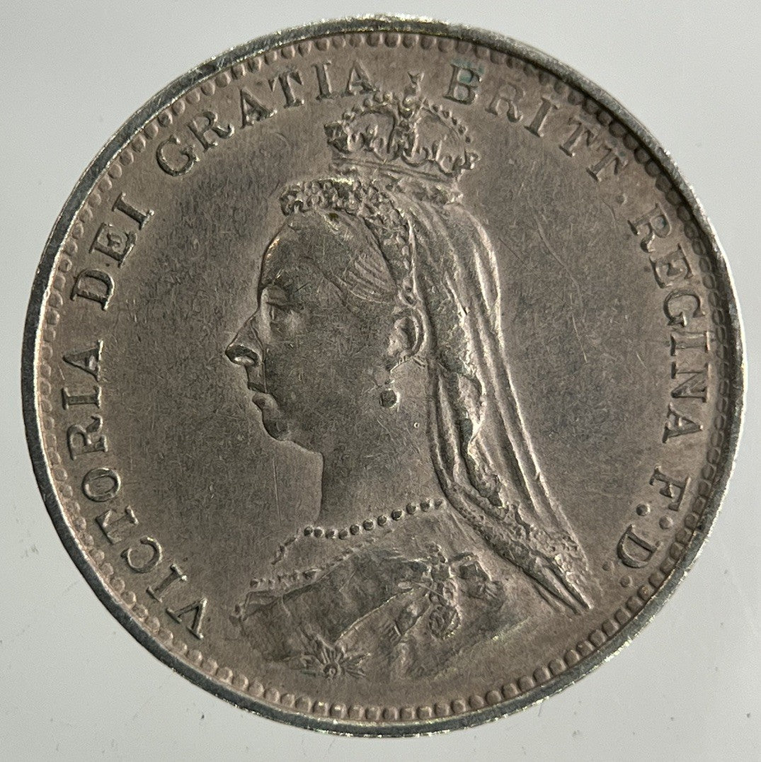 1887 Victoria Threepence Silver Coin | Very Fine Grade