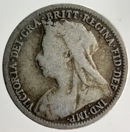 1898 Veiled Head Victoria Threepence Silver Coin | Collectable Grade | a4009
