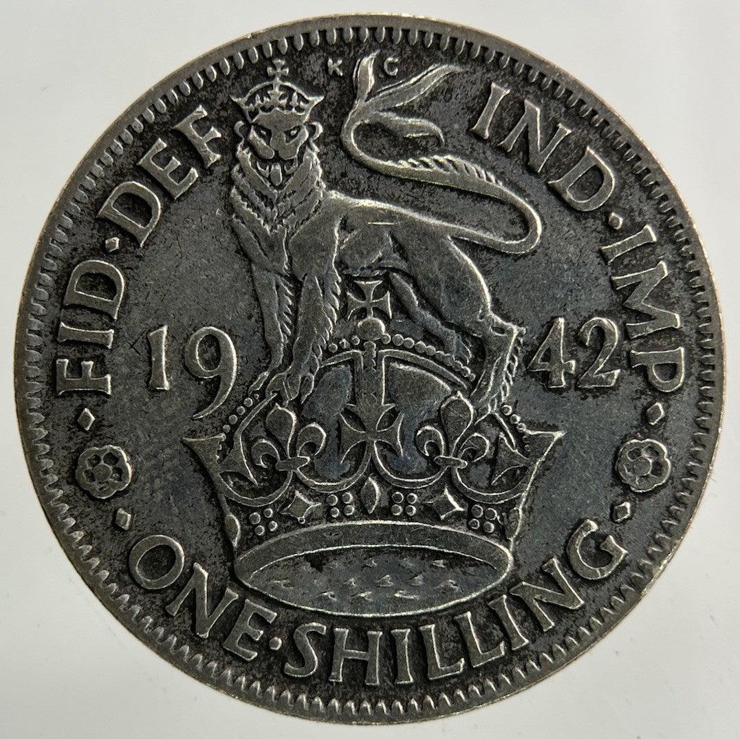1942 George VI Shilling Silver Coin | Fine Collectable Grade