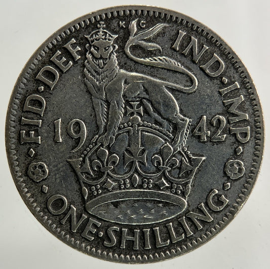 1942 George VI Shilling Silver Coin | Fine Collectable Grade
